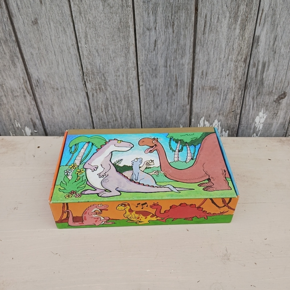 Vintage Dinosaur PENCIL BOX School Sterling Lebanon Packaging Cardboard USA Made
